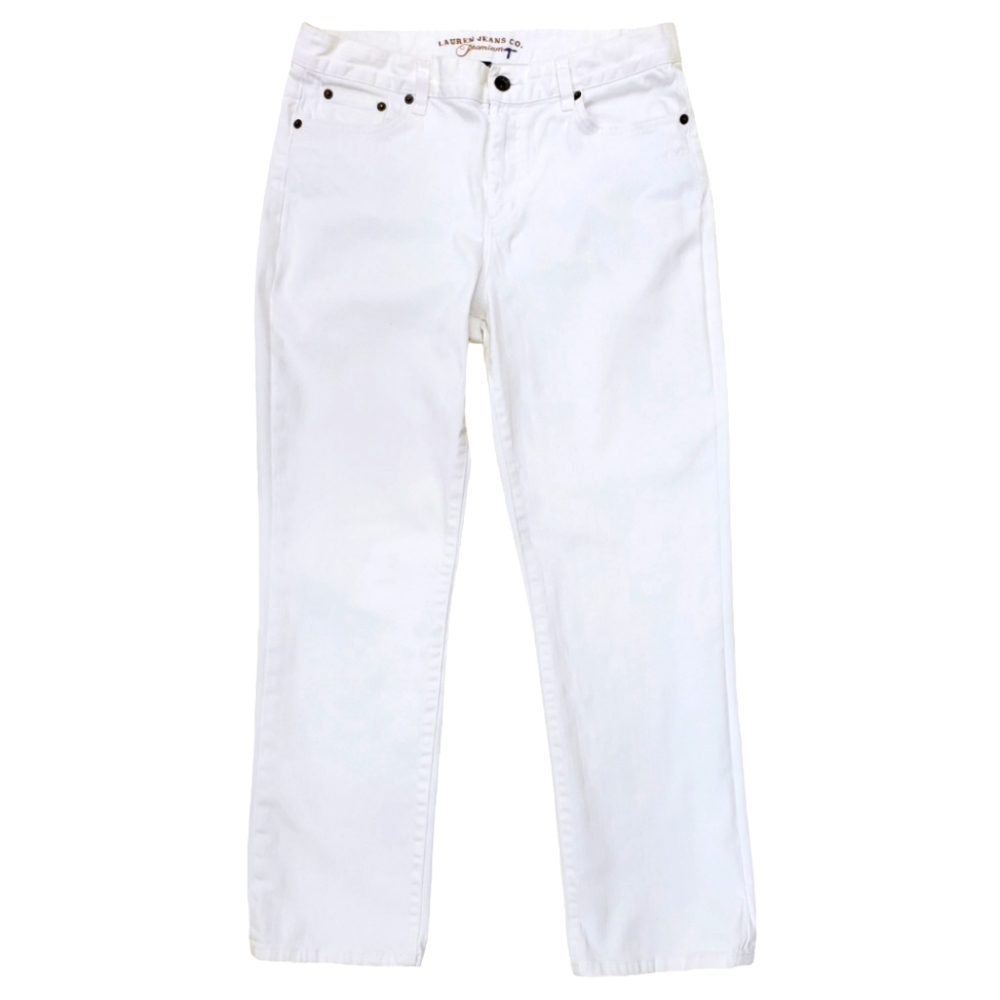 Lauren Jeans Co Premium white jeans women's 10 mid rise Straight leg